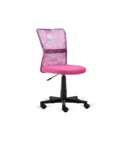 Pack de 2 sillas de oficina Rosaura con malla, altura regulable acabado rosa. 51cm(ancho ) 124/134cm(altura) 70cm(fondo)