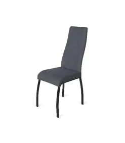 Pack de 4 sillas Dora tapizadas en tela gris oscuro. 107 cm (alto) 45 cm (ancho) 55 cm (fondo).