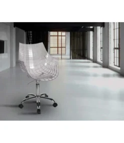 Pack de 2 sillas giratorias modelo Olimpia transparente, 57.5 x 56 x 85|95 cm (ancho x largo x alto)