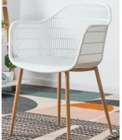 Pack de 2 sillas Kalvin acabado blanco 85 cm (alto) 61 cm (ancho) 55 cm (fondo)