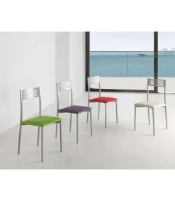 Pack de 4 sillas Laura en polipiel negro, 41 x 47 x 86 cm (largo x ancho x alto)