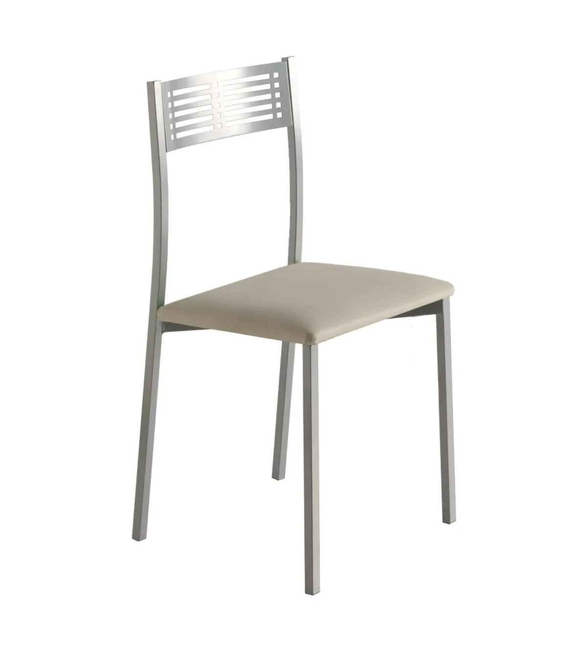 Pack de 4 sillas Laura en polipiel beige, 41 x 47 x 86 cm (largo x ancho x alto)