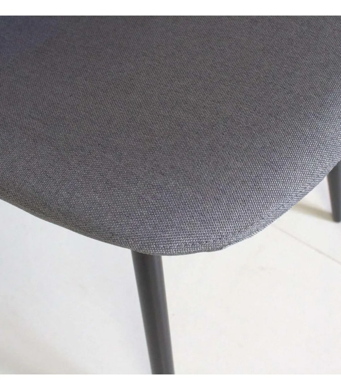 Pack de 4 sillas Md-Hamer tapizadas en textil 100% poliéster gris, 88cm(alto) 54.5cm(ancho) 45cm(largo)