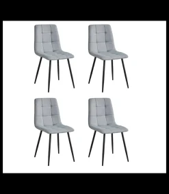 Pack de 4 sillas Md-Portland tapizadas en tejido gris, 88cm(alto) 43cm(ancho) 47.5cm(fondo)