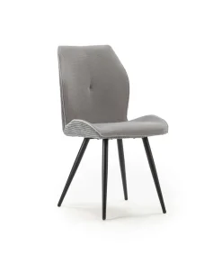 Pack de 2 sillas modelo Adara tapizado textil gris claro, 91cm(alto) 46cm(ancho) 62cm(largo)