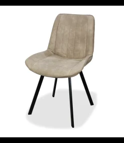 Pack de 4 sillas modelo Estrella tapizadas en textil beige, 87cm(alto) 52cm(ancho) 45cm(largo)