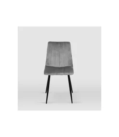 Pack de 4 sillas modelo IRIA tapizadas en terciopelo gris piedra, 44cm(ancho ) 88.5cm(altura) 55cm(fondo)