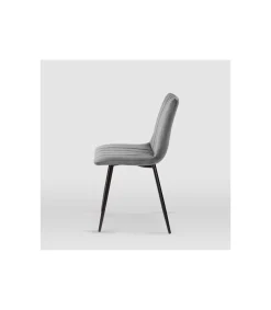 Pack de 4 sillas modelo IRIA tapizadas en terciopelo gris piedra, 44cm(ancho ) 88.5cm(altura) 55cm(fondo)