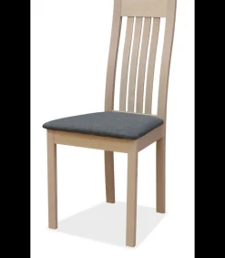 Pack de 2 sillas modelo Isaba acabado natural, tapizado gris 96cm(alto) 45cm(ancho) 50cm(largo)