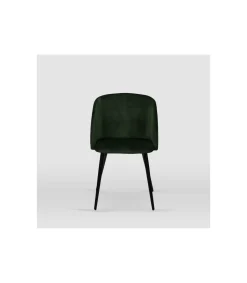 Pack de 2 sillas modelo Keren tapizadas en terciopelo verde botella, 51.5cm(ancho ) 88.5cm(altura) 56.5cm(fondo)