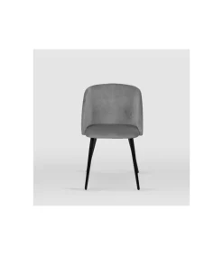 Pack de 2 sillas modelo Keren tapizadas en terciopelo gris piedra, 51.5cm(ancho ) 88.5cm(altura) 56.5cm(fondo)