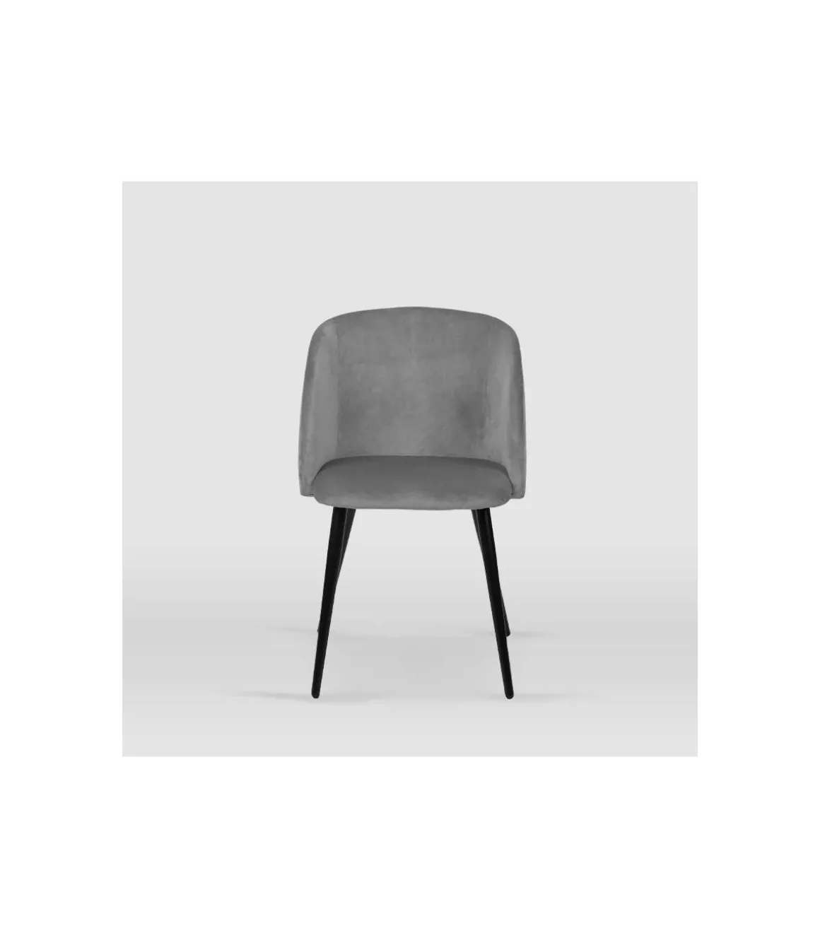 Pack de 2 sillas modelo Keren tapizadas en terciopelo gris piedra, 51.5cm(ancho ) 88.5cm(altura) 56.5cm(fondo)