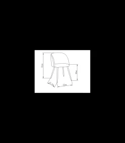 Pack de 2 sillas modelo Keren tapizadas en terciopelo gris piedra, 51.5cm(ancho ) 88.5cm(altura) 56.5cm(fondo)