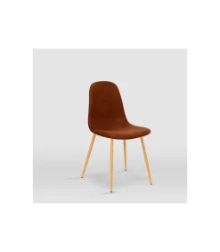 Pack de 4 sillas modelo Margot tapizadas en textil avellana, 45cm(ancho ) 86cm(altura) 53.5cm(fondo)