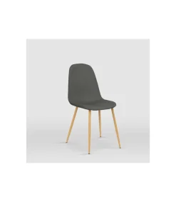 Pack de 4 sillas modelo Margot tapizadas en textil gris pizarra, 45cm(ancho ) 86cm(altura) 53.5cm(fondo)