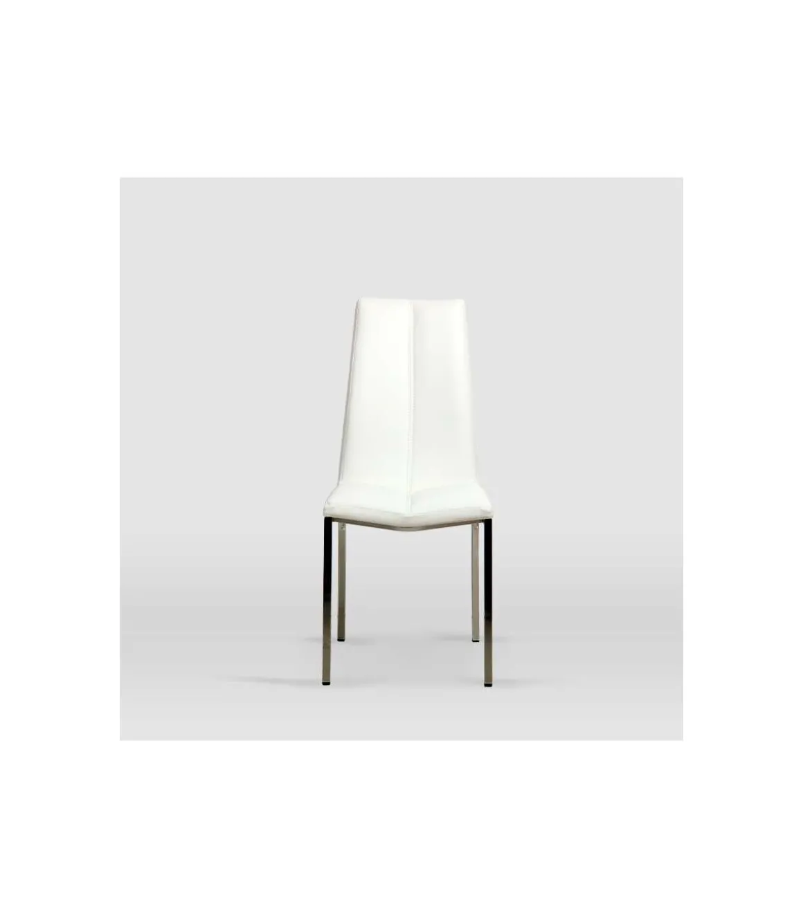 Pack de 4 sillas modelo Marian tapizadas en piel sintetica blanca, 43cm(ancho ) 94cm(altura) 59cm(fondo)