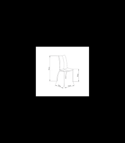 Pack de 4 sillas modelo Marian tapizadas en piel sintética negra, 43cm(ancho ) 94cm(altura) 59cm(fondo)