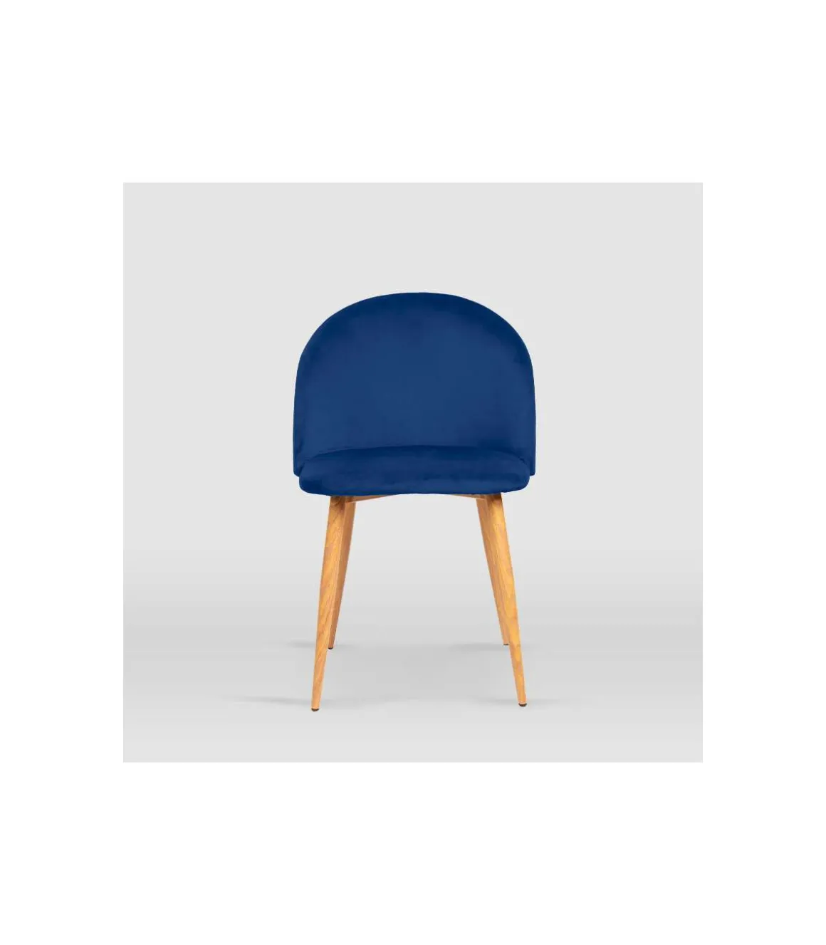 Pack de 4 sillas modelo Mercedes tapizadas en terciopelo azul índigo, 51cm(ancho ) 78cm(altura) 52.5cm(fondo)