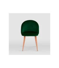 Pack de 4 sillas modelo Mercedes tapizadas en terciopelo verde botella, 51cm(ancho ) 78cm(altura) 52.5cm(fondo)