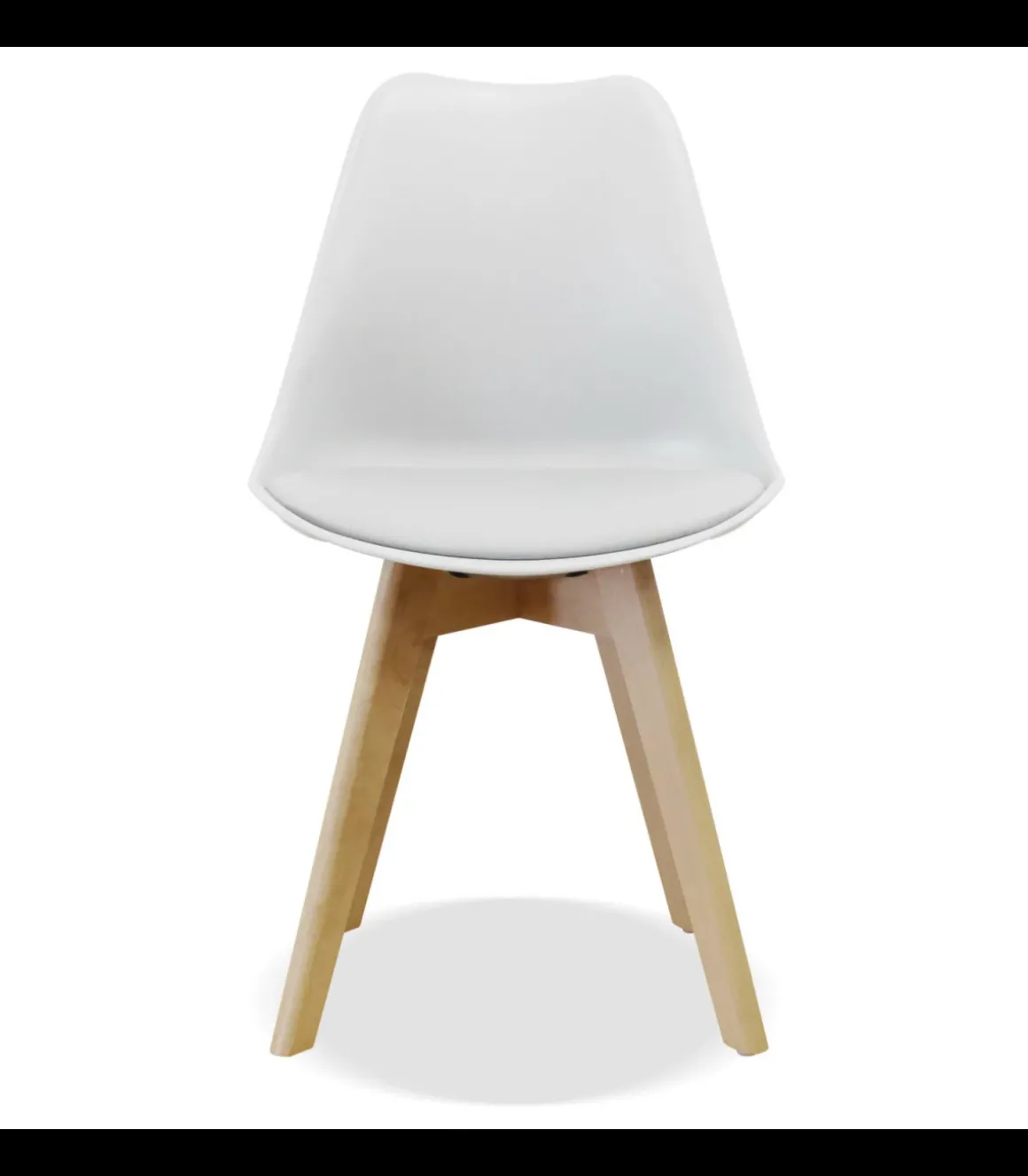 Pack de 4 sillas modelo Osaka tapizadas en polipiel blanco, 83cm(alto) 50cm(ancho) 52cm(largo)