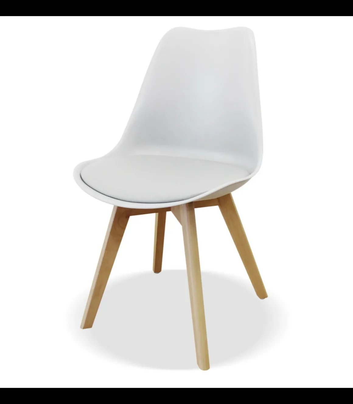 Pack de 4 sillas modelo Osaka tapizadas en polipiel blanco, 83cm(alto) 50cm(ancho) 52cm(largo)