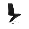 Pack de 2 sillas modelo Paloma en polipiel negro, 46 x 69 x 99/48 cm (largo x ancho x alto)