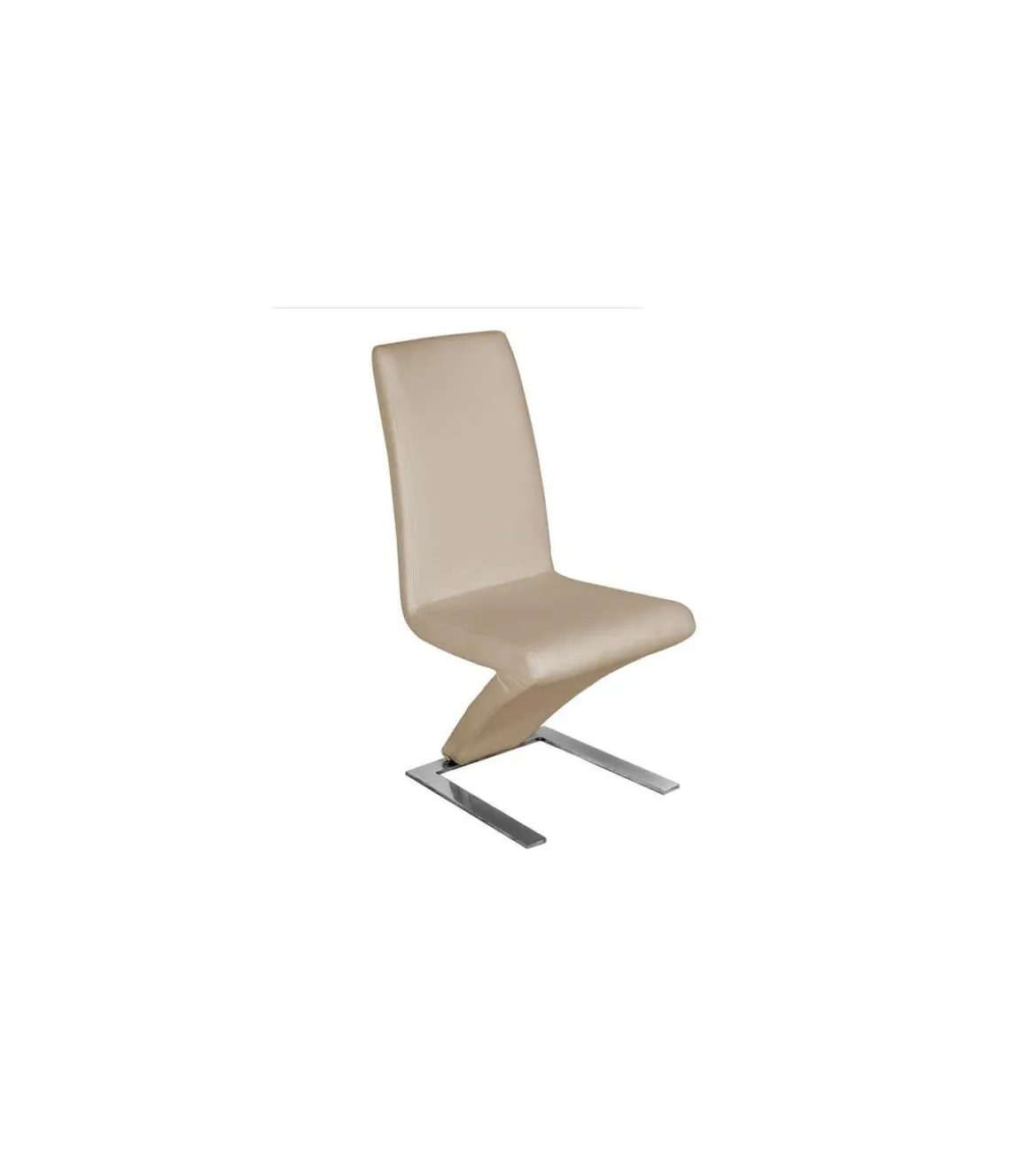 Pack de 2 sillas modelo Paloma en polipiel capuchino, 46 x 69 x 99/48 cm (largo x ancho x alto)