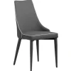 Pack de 2 sillas modelo Paola acabado polipiel gris, 50 x 58 x 92/49 cm (largo x ancho x alto)