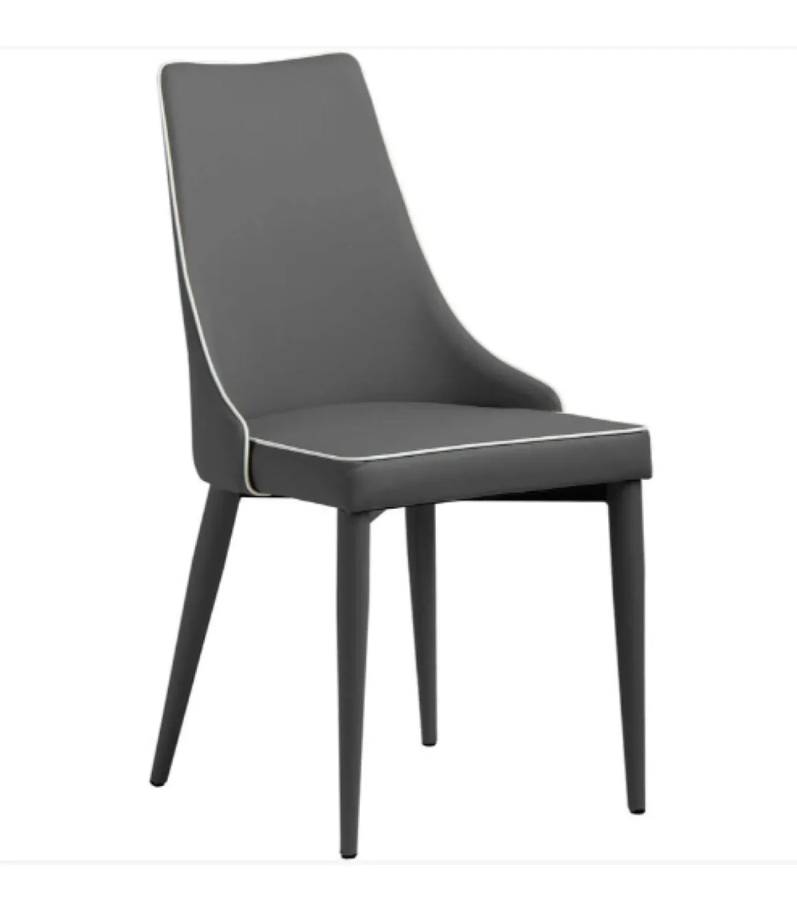 Pack de 2 sillas modelo Paola acabado polipiel gris, 50 x 58 x 92/49 cm (largo x ancho x alto)