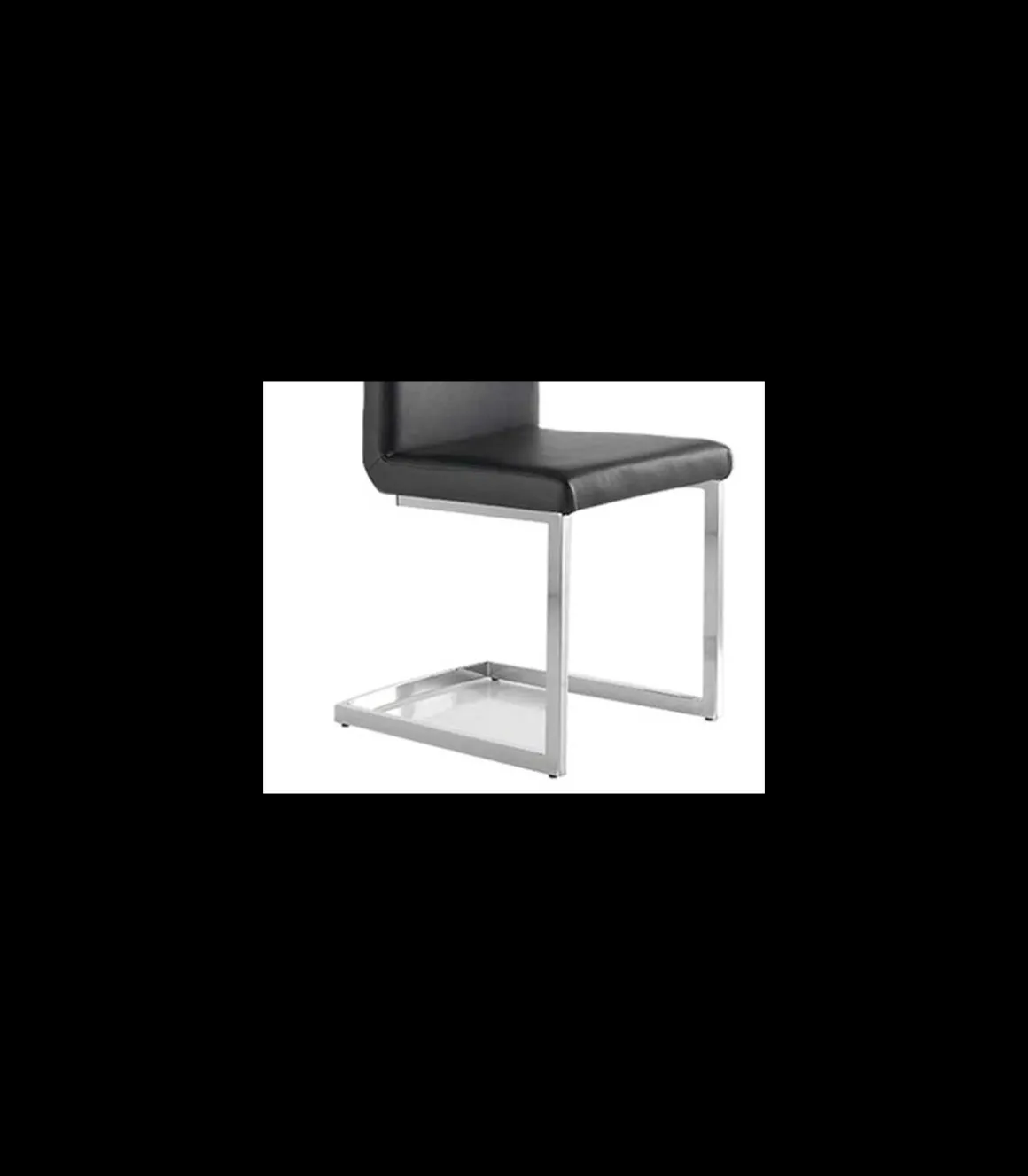 Pack de 4 sillas modelo Patricia acabado polipiel negro, 45 x 59 x 97/48 cm (largo x ancho x alto)