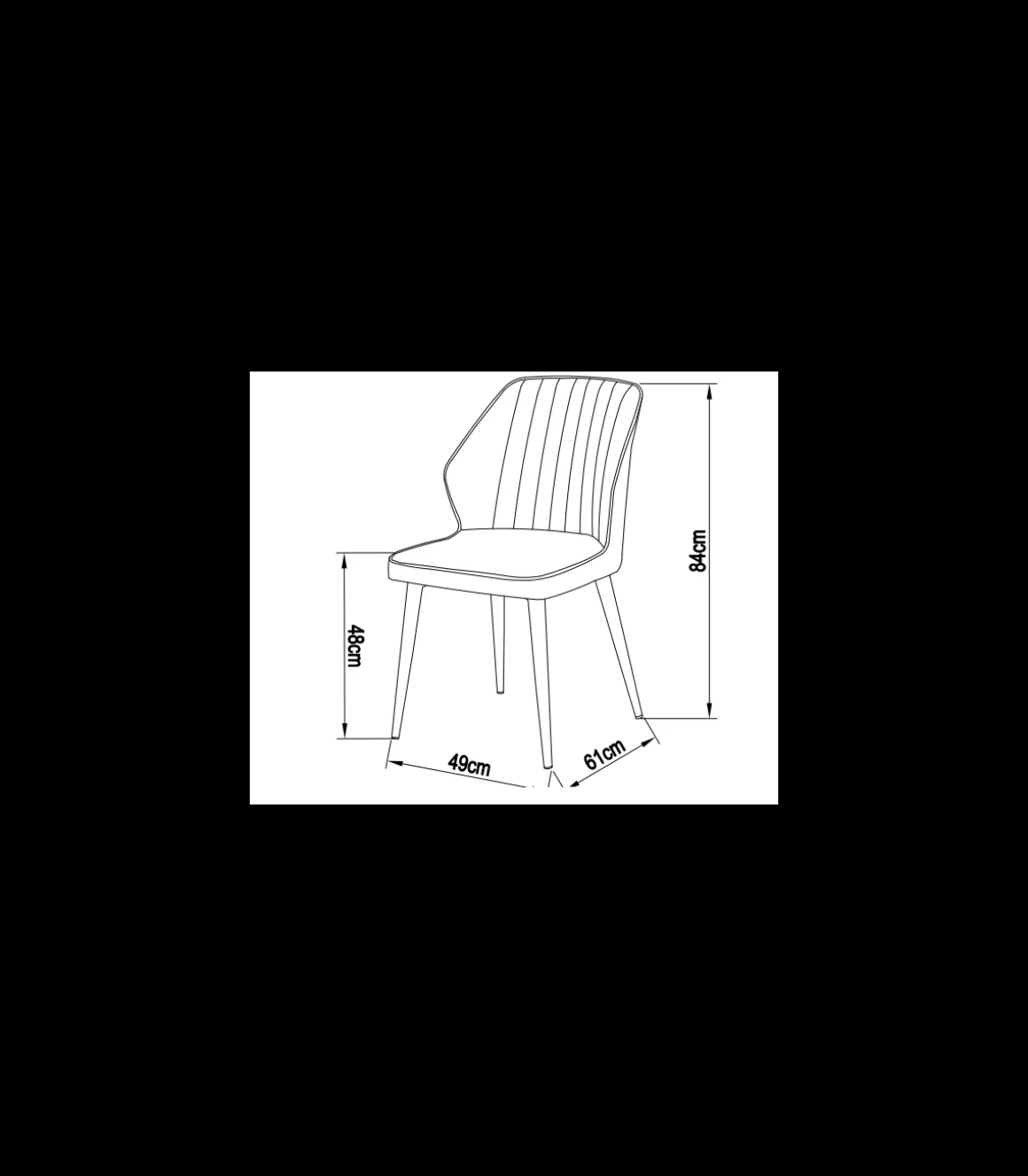 Pack de 4 sillas modelo Triana tapizadas en microfibra gris pizarra, 49cm(ancho ) 84cm(altura) 61cm(fondo)