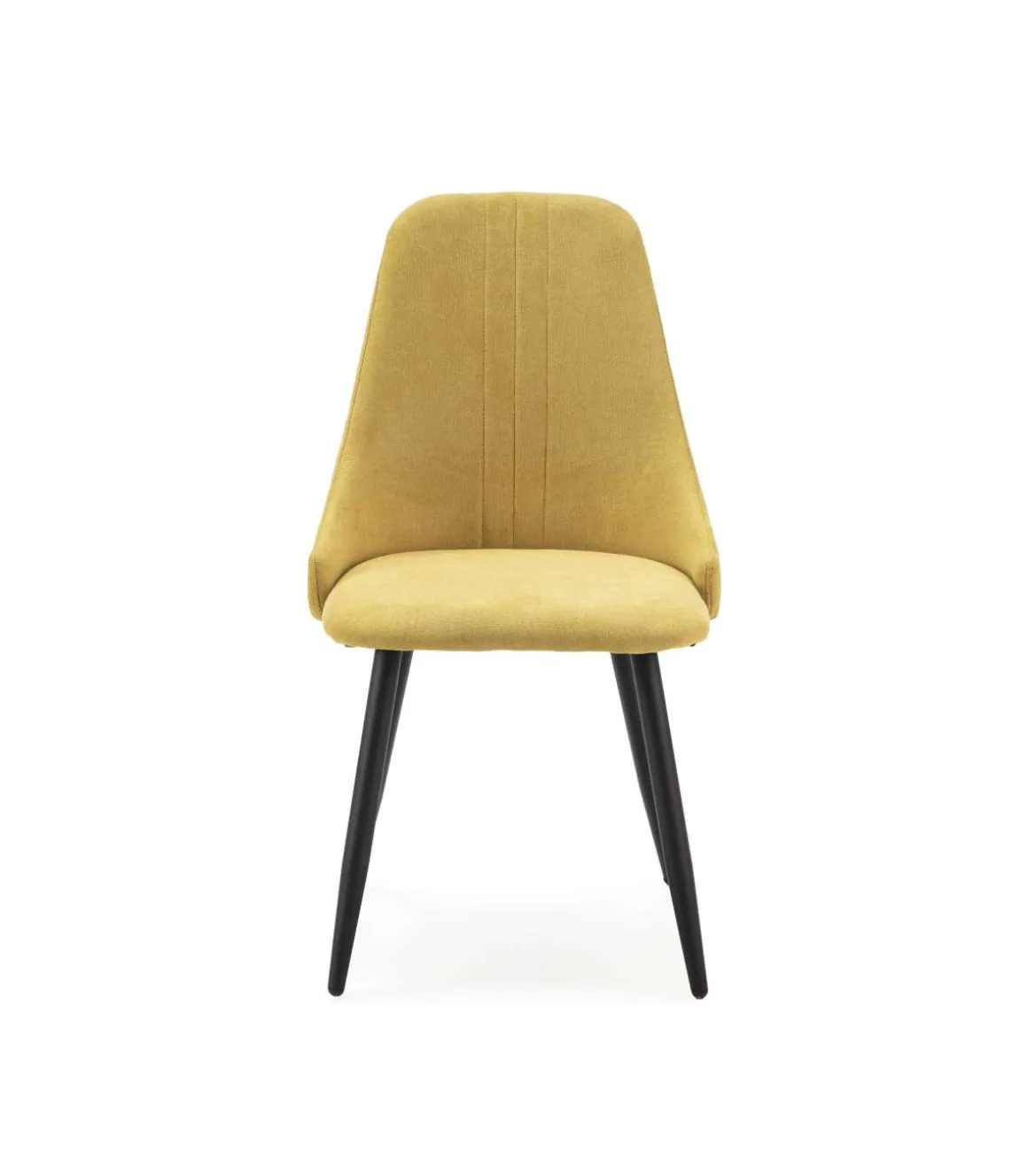 Pack de 4 sillas para cocina o comedor Izan tapizado textil amarillo, 91cm(alto) 50cm(ancho) 57cm(fondo)