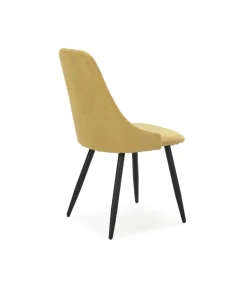 Pack de 4 sillas para cocina o comedor Izan tapizado textil amarillo, 91cm(alto) 50cm(ancho) 57cm(fondo)