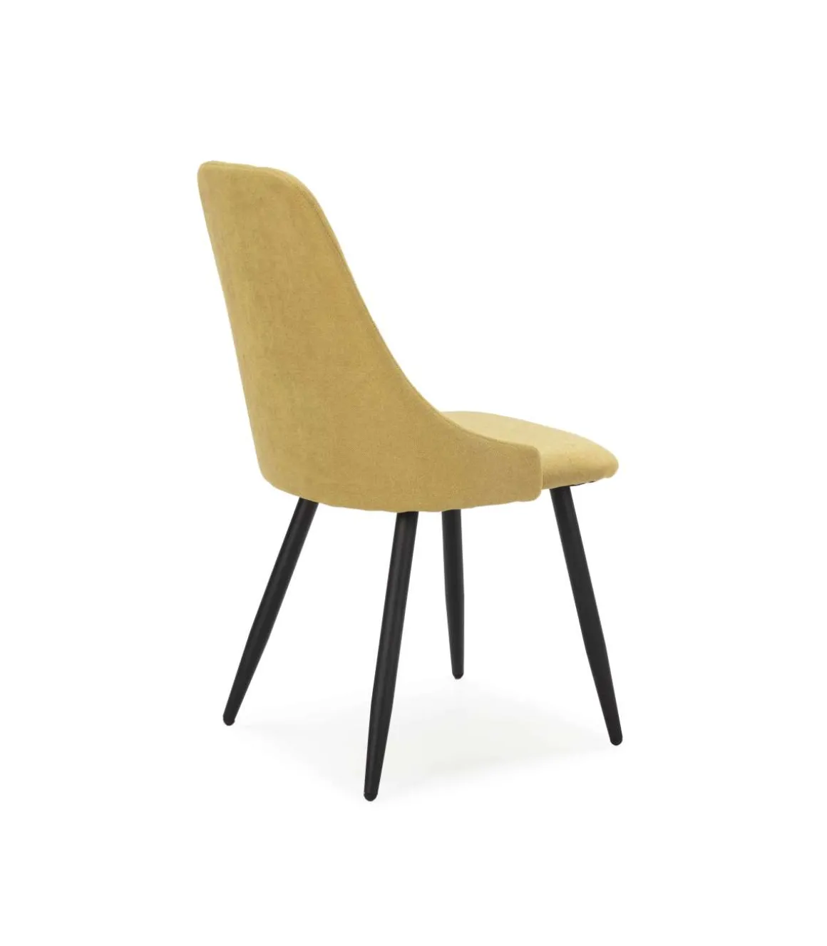Pack de 4 sillas para cocina o comedor Izan tapizado textil amarillo, 91cm(alto) 50cm(ancho) 57cm(fondo)