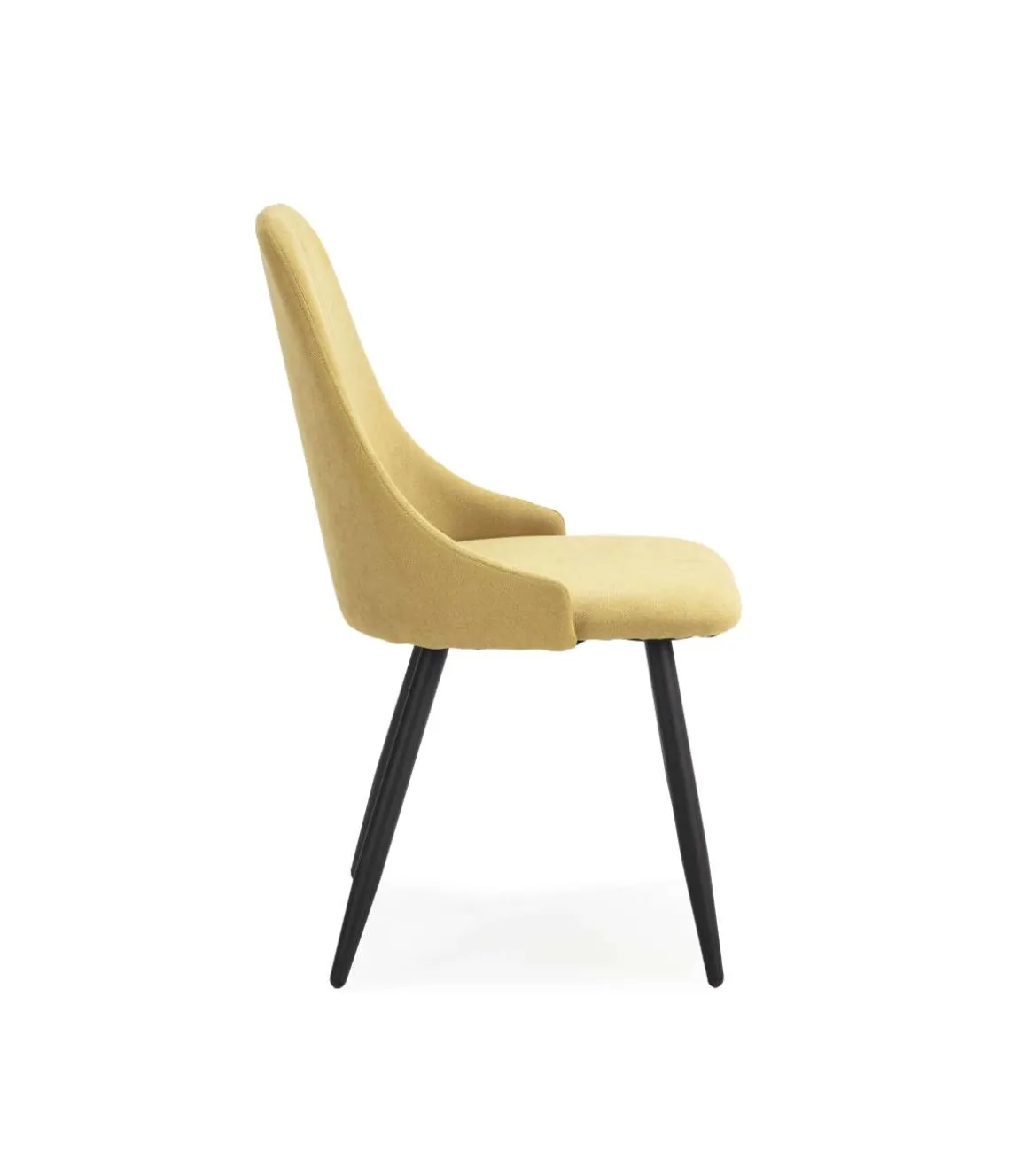 Pack de 4 sillas para cocina o comedor Izan tapizado textil amarillo, 91cm(alto) 50cm(ancho) 57cm(fondo)