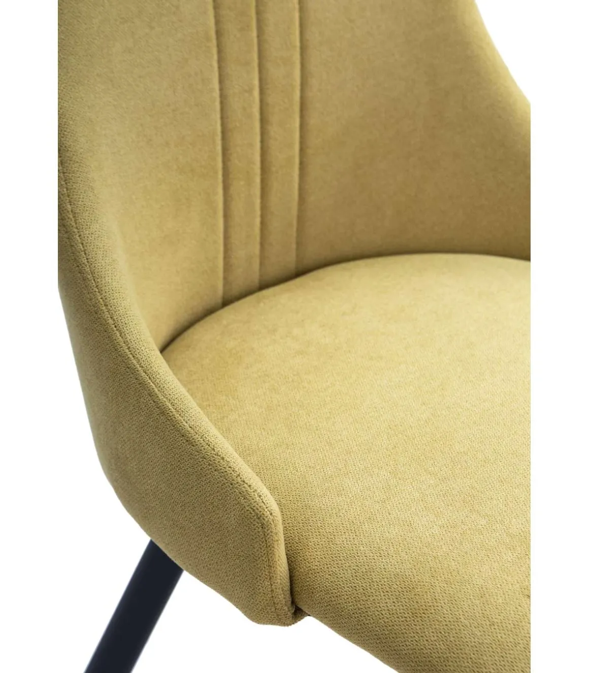 Pack de 4 sillas para cocina o comedor Izan tapizado textil amarillo, 91cm(alto) 50cm(ancho) 57cm(fondo)
