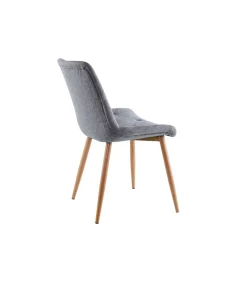 Pack de 4 sillas para cocina o comedor Marlene tapizado textil gris/roble, 85 cm(alto)53 cm(ancho)61 cm(largo)