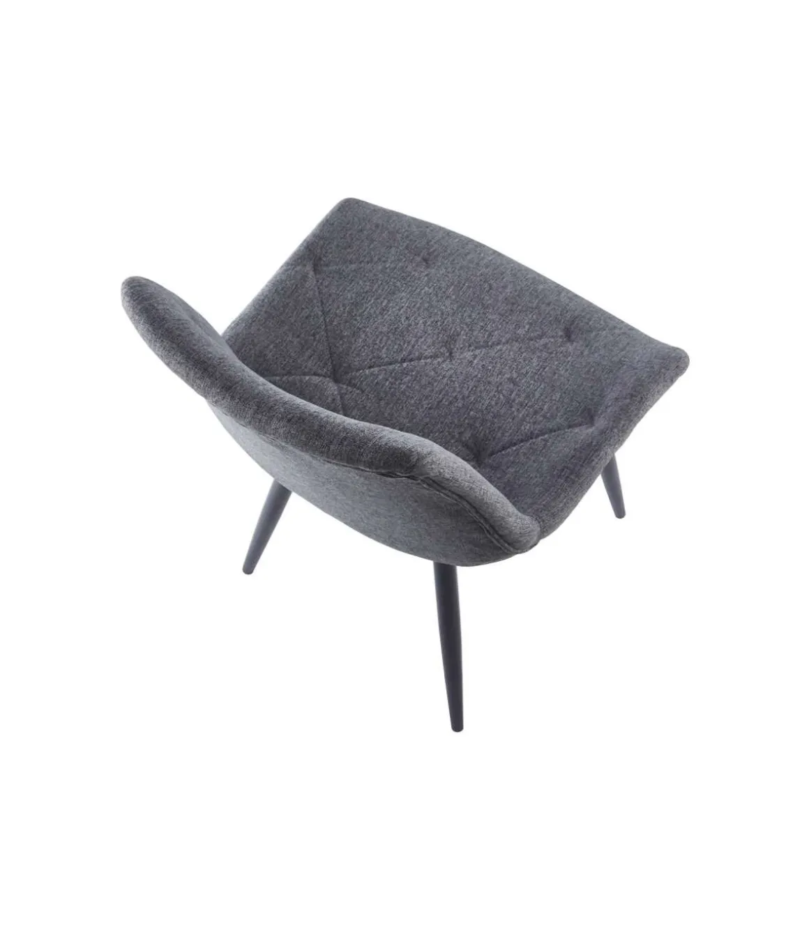 Pack de 4 sillas para cocina o comedor Marlene tapizado textil gris/negro, 85 cm(alto)53 cm(ancho)61 cm(largo)