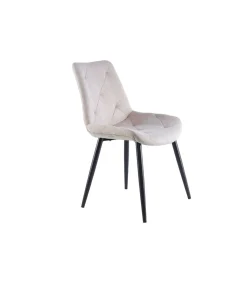 Pack de 4 sillas para cocina o comedor Marlene tapizado textil beige/negro, 85 cm(alto)53 cm(ancho)61 cm(largo)