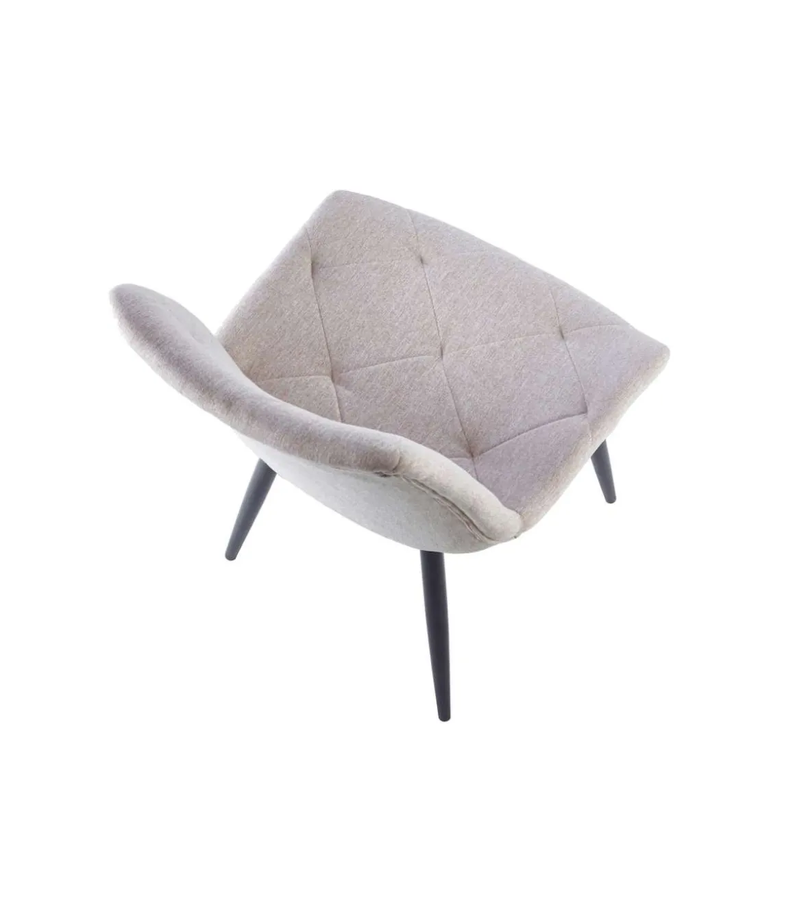 Pack de 4 sillas para cocina o comedor Marlene tapizado textil beige/negro, 85 cm(alto)53 cm(ancho)61 cm(largo)