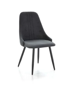 Pack de 4 sillas para cocina o comedor Izan tapizado textil gris oscuro, 91cm(alto) 50cm(ancho) 57cm(fondo)
