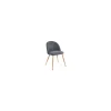Pack de 2 sillas para cocina o comedor Evora tapizado textil gris/roble, 78cm(alto) 50cm(ancho) 55cm(largo)