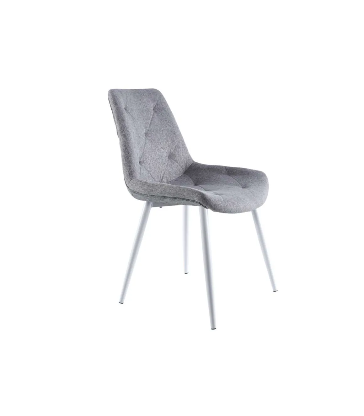 Pack de 4 sillas para cocina o comedor Marlene tapizado textil gris/blanco, 85 cm(alto)53 cm(ancho)61 cm(largo)