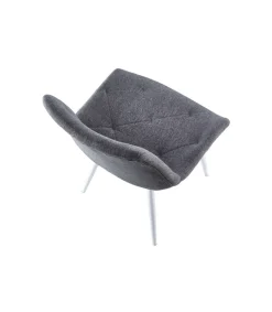 Pack de 4 sillas para cocina o comedor Marlene tapizado textil gris/blanco, 85 cm(alto)53 cm(ancho)61 cm(largo)
