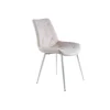 Pack de 4 sillas para cocina o comedor Marlene tapizado textil beige/blanco, 85 cm(alto)53 cm(ancho)61 cm(largo)