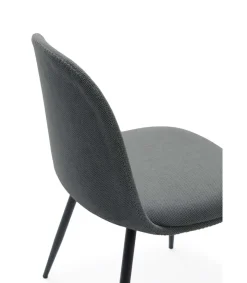 Pack de 4 sillas para cocina o comedor Dalila tapizado textil gris oscuro, 48/80cm(alto) 49.5cm(ancho) 52cm(fondo)