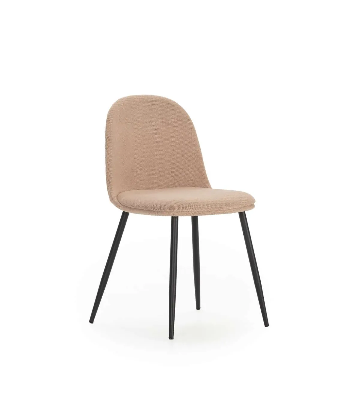 Pack de 4 sillas para cocina o comedor Dalila tapizado textil rosa claro, 48/80cm(alto) 49.5cm(ancho) 52cm(fondo)
