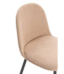 Pack de 4 sillas para cocina o comedor Dalila tapizado textil rosa claro, 48/80cm(alto) 49.5cm(ancho) 52cm(fondo)