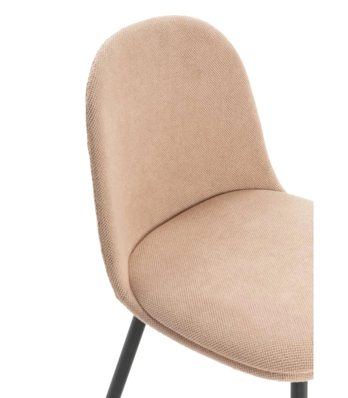 Pack de 4 sillas para cocina o comedor Dalila tapizado textil rosa claro, 48/80cm(alto) 49.5cm(ancho) 52cm(fondo)