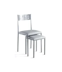 Pack de 4 sillas para salón o cocina acabado blanco, 83 cm(alto)46 cm(ancho)39 cm(largo)